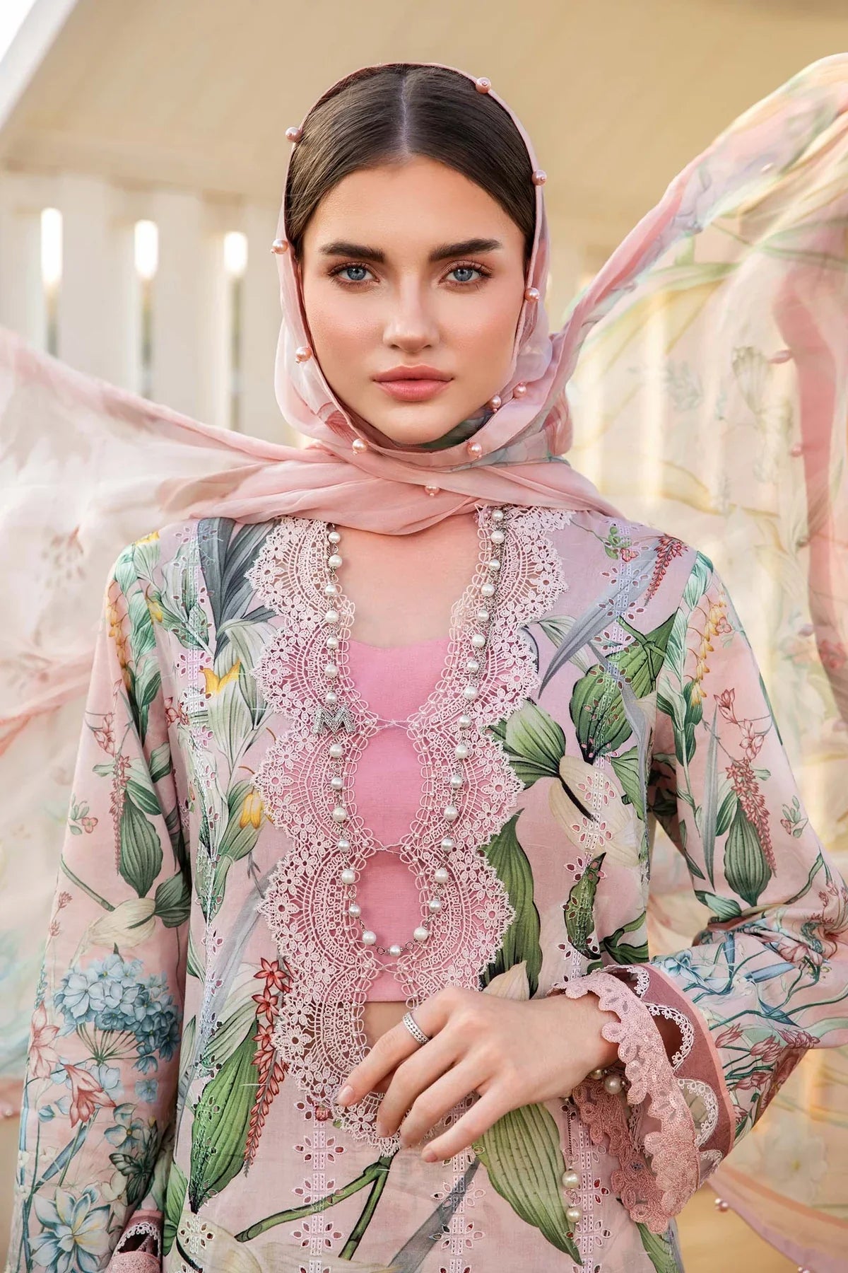 3 Piece Unstitched Printed Lawn Suit | MPT-2502-A - MARIA.B