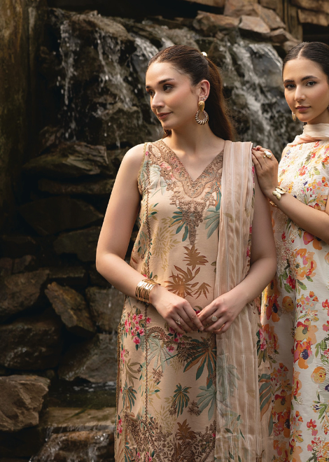 Flora by Sanam Saeed Embroidered Lawn Collection 2025 (D-05)