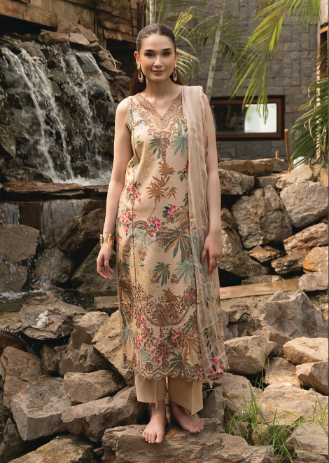 Flora by Sanam Saeed Embroidered Lawn Collection 2025 (D-05)