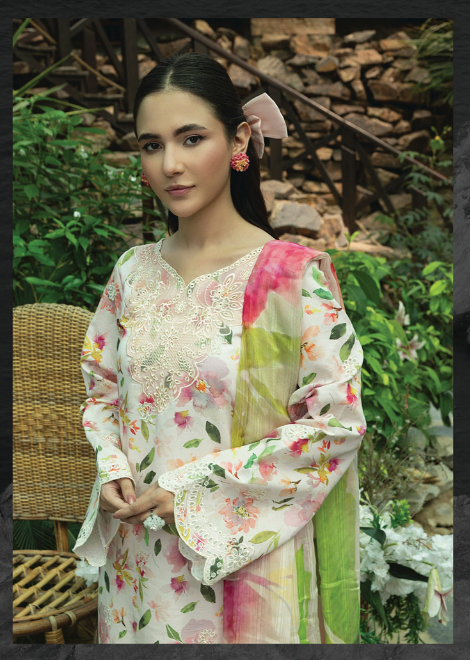 Flora by Sanam Saeed Embroidered Lawn Collection 2025 (D-06)