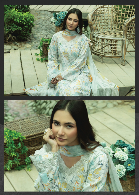 Flora by Sanam Saeed Embroidered Lawn Collection 2025 (D-07)