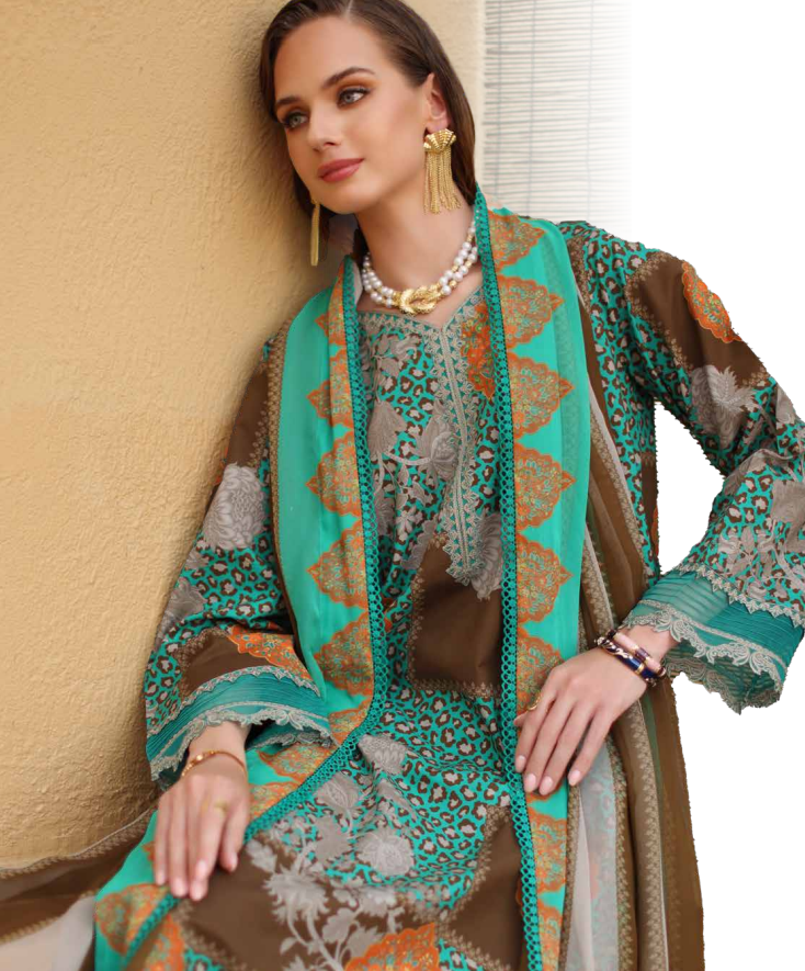 CC6-09 - Charizma Combination Unstitched Lawn Collection Vol-01