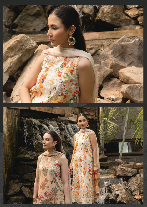 Flora by Sanam Saeed Embroidered Lawn Collection 2025 (D-01)