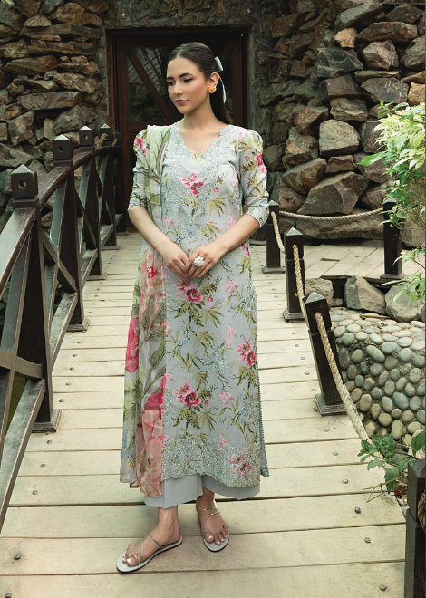 Flora by Sanam Saeed Embroidered Lawn Collection 2025 (D-02)