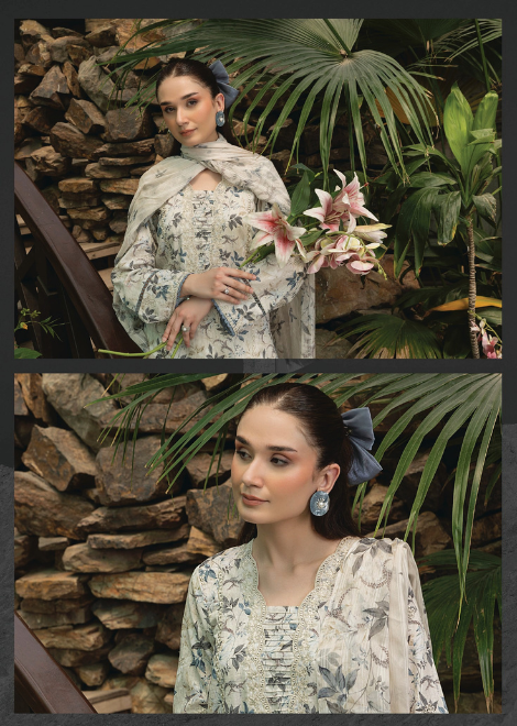 Flora by Sanam Saeed Embroidered Lawn Collection 2025 (D-04)