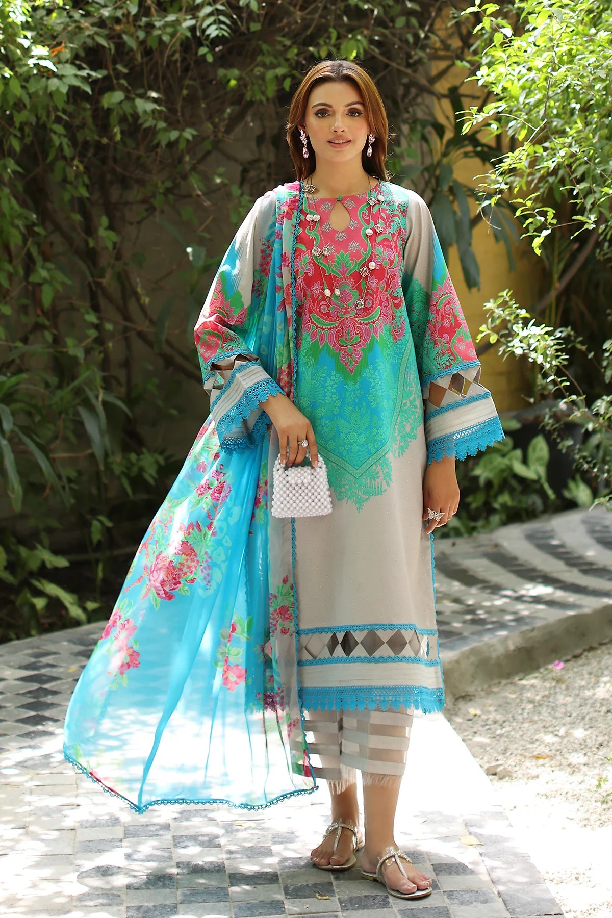 3-PC Unstitched Printed Lawn Collection CP5-02 - CHARIZMA