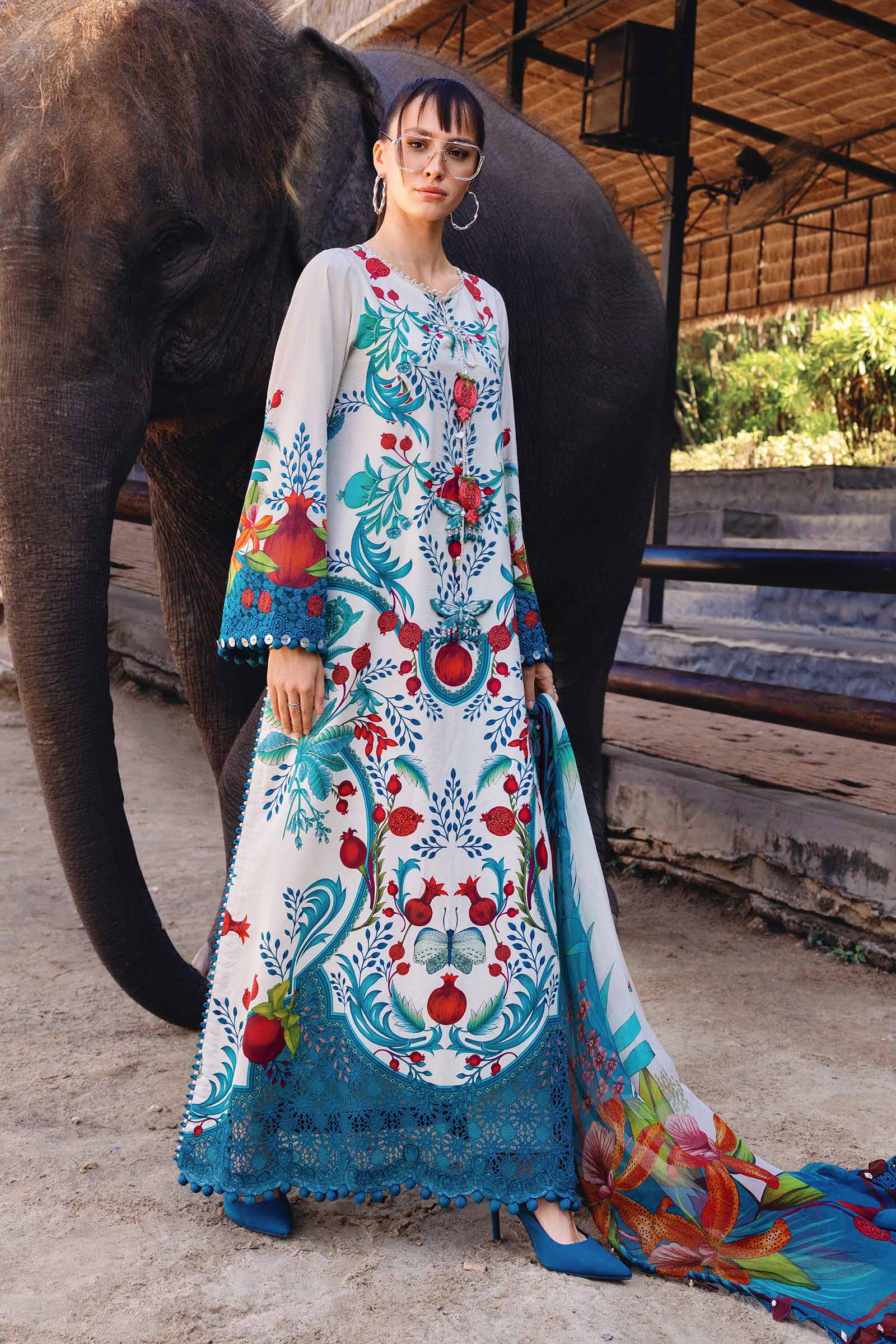 MPT-2912-A 3 Piece Unstitched Embroidered Lawn Suit - M.Prints Spring Summer 2026