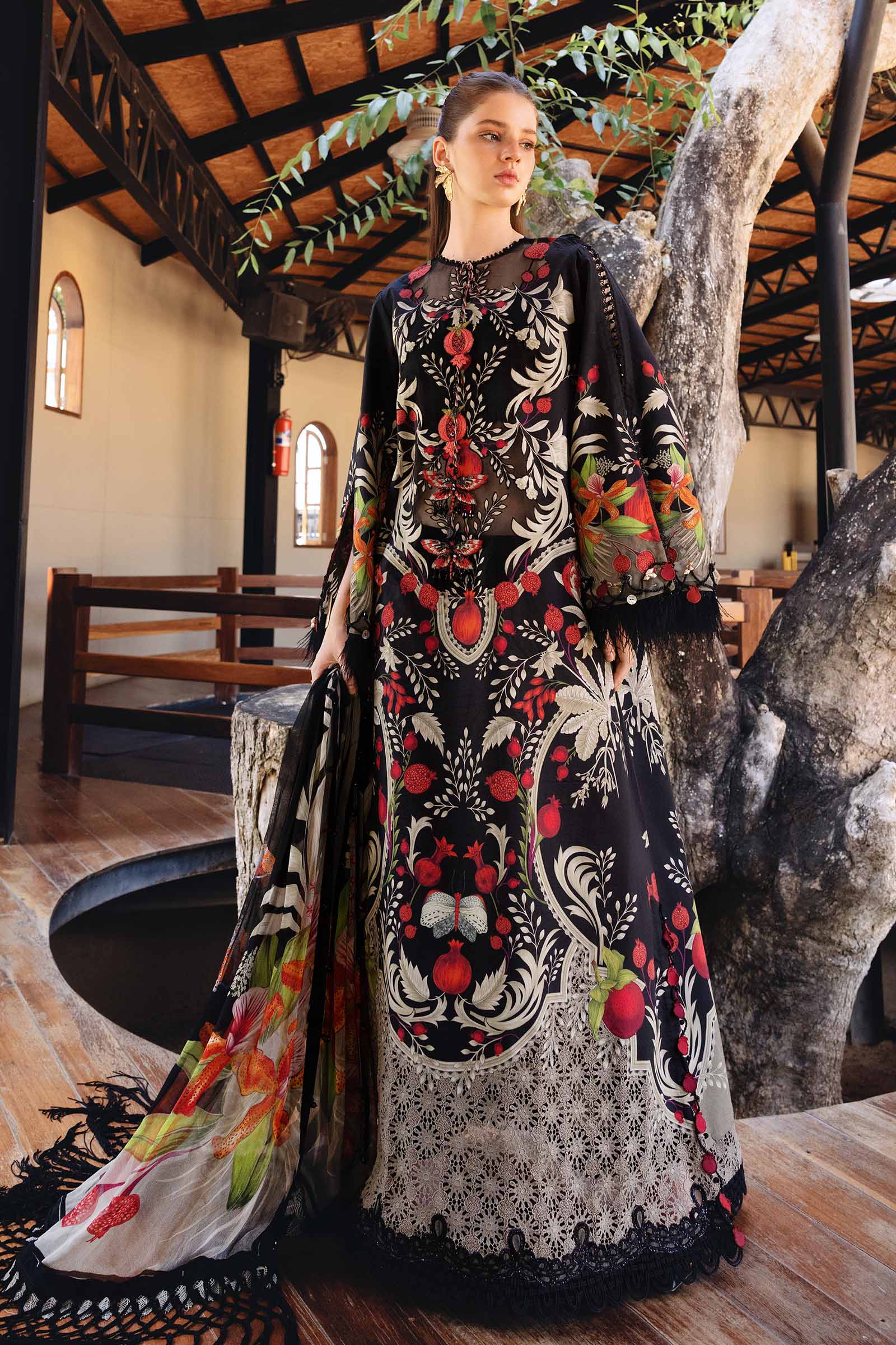 MPT-2912-B 3 Piece Unstitched Embroidered Lawn Suit - M.Prints Spring Summer 2026