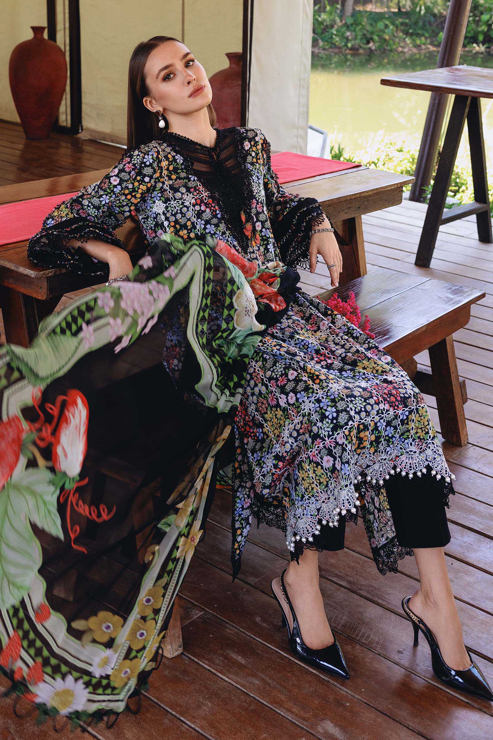 MPT-2914-B 3 Piece Unstitched Embroidered Lawn Suit - M.Prints Spring Summer 2026
