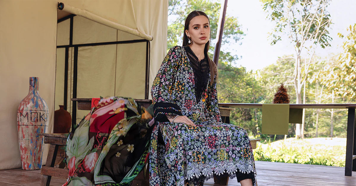 MPT-2914-B 3 Piece Unstitched Embroidered Lawn Suit - M.Prints Spring Summer 2026