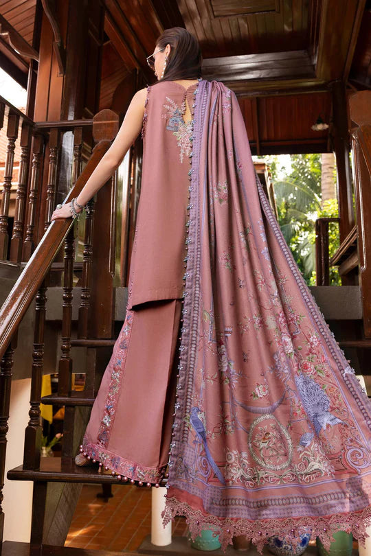 MPT-2801-A 3 Piece Unstitched Embroidered Twill Linen Suit -  Maria B