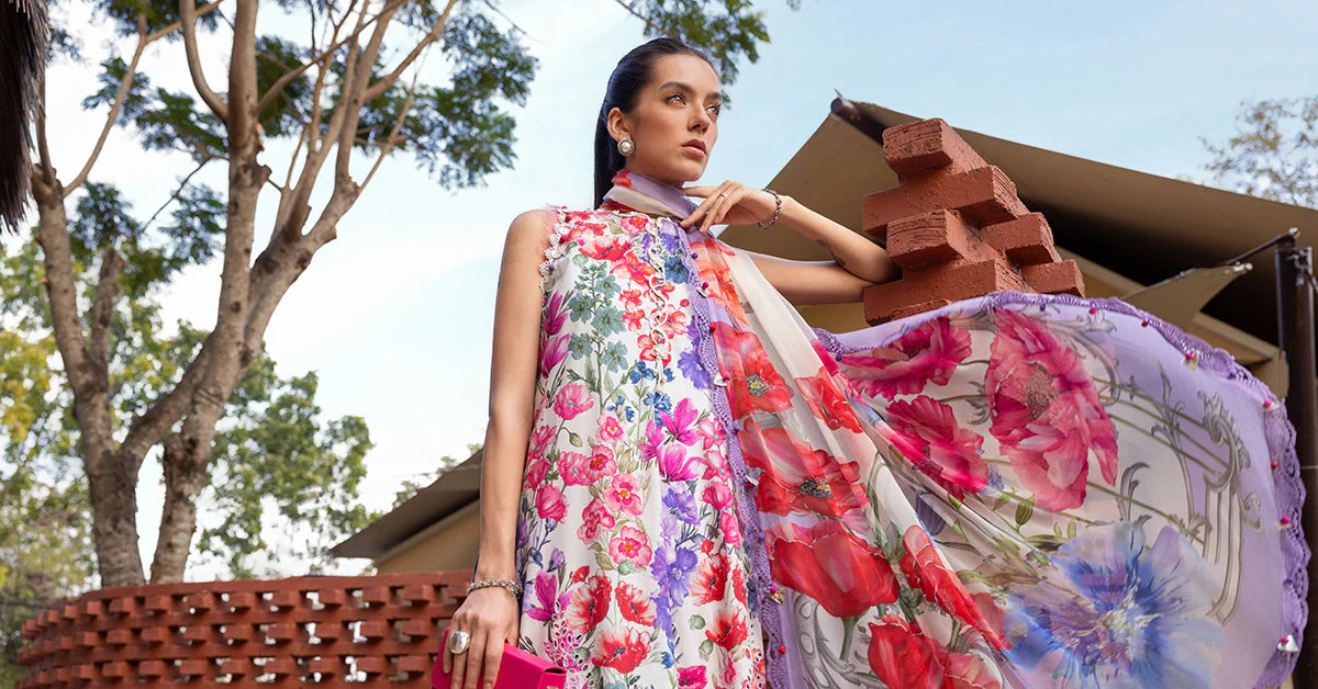 MPT-2902-A 3 Piece Unstitched Embroidered Lawn Suit - M.Prints Spring Summer 2026