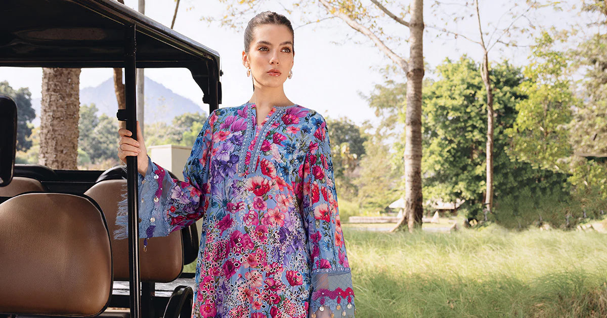 MPT-2902-B 3 Piece Unstitched Embroidered Lawn Suit - M.Prints Spring Summer 2026