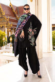 MPT-2802-B 3 Piece Unstitched Embroidered Twill Linen Suit -  Maria B