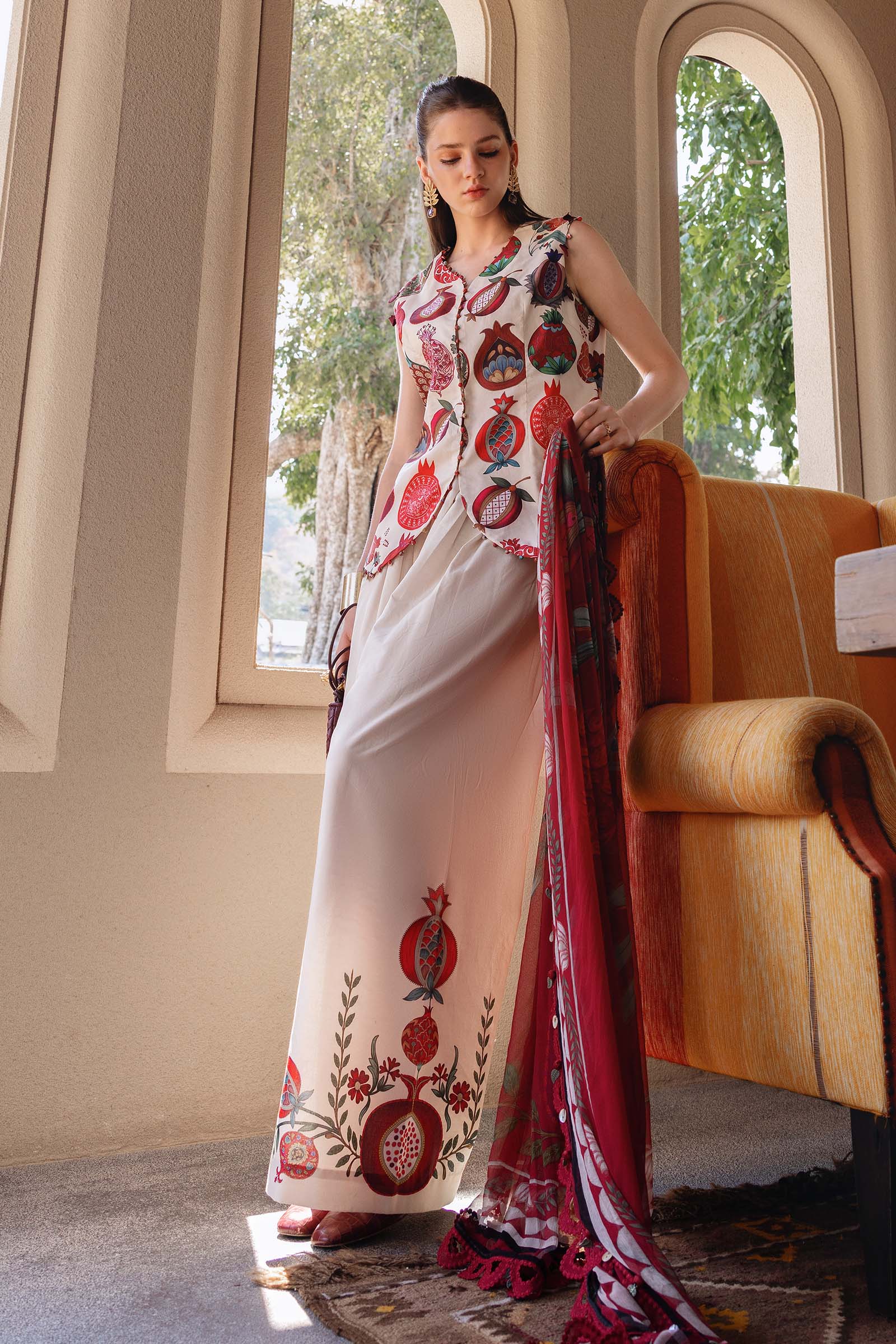 MPT-2903-A 3 Piece Unstitched Embroidered Lawn Suit - M.Prints Spring Summer 2026