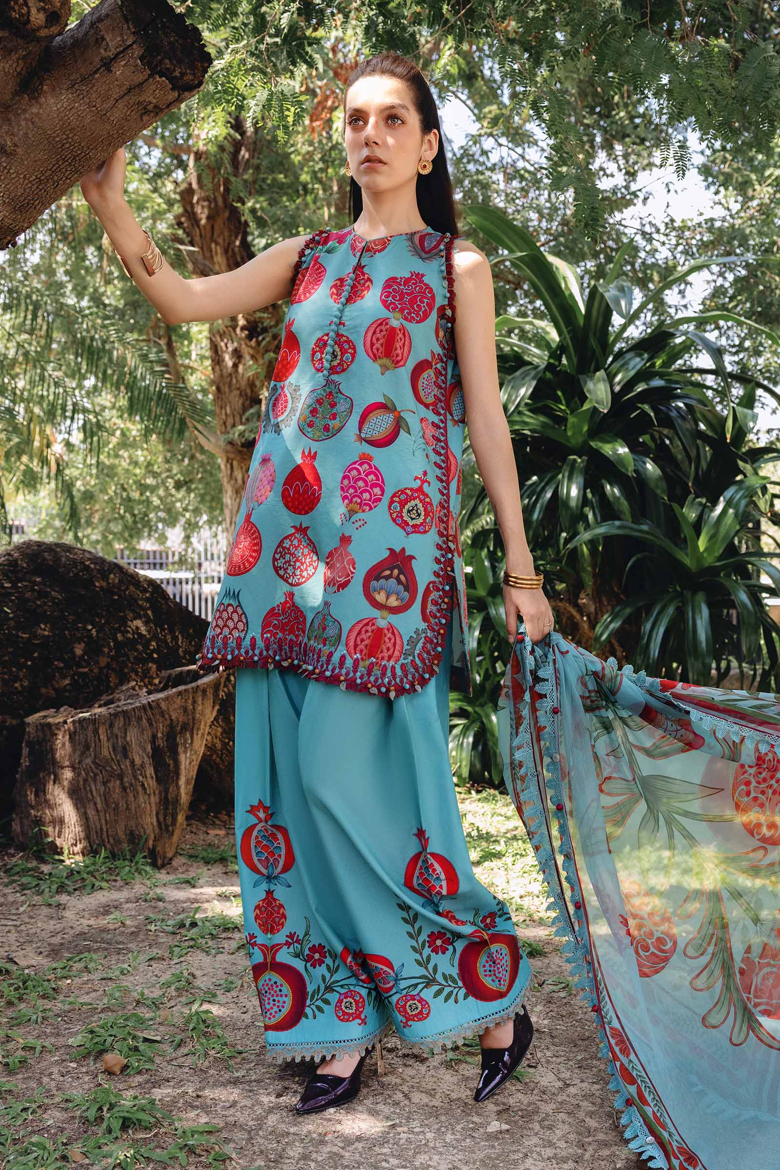 MPT-2903-B 3 Piece Unstitched Embroidered Lawn Suit - M.Prints Spring Summer 2026