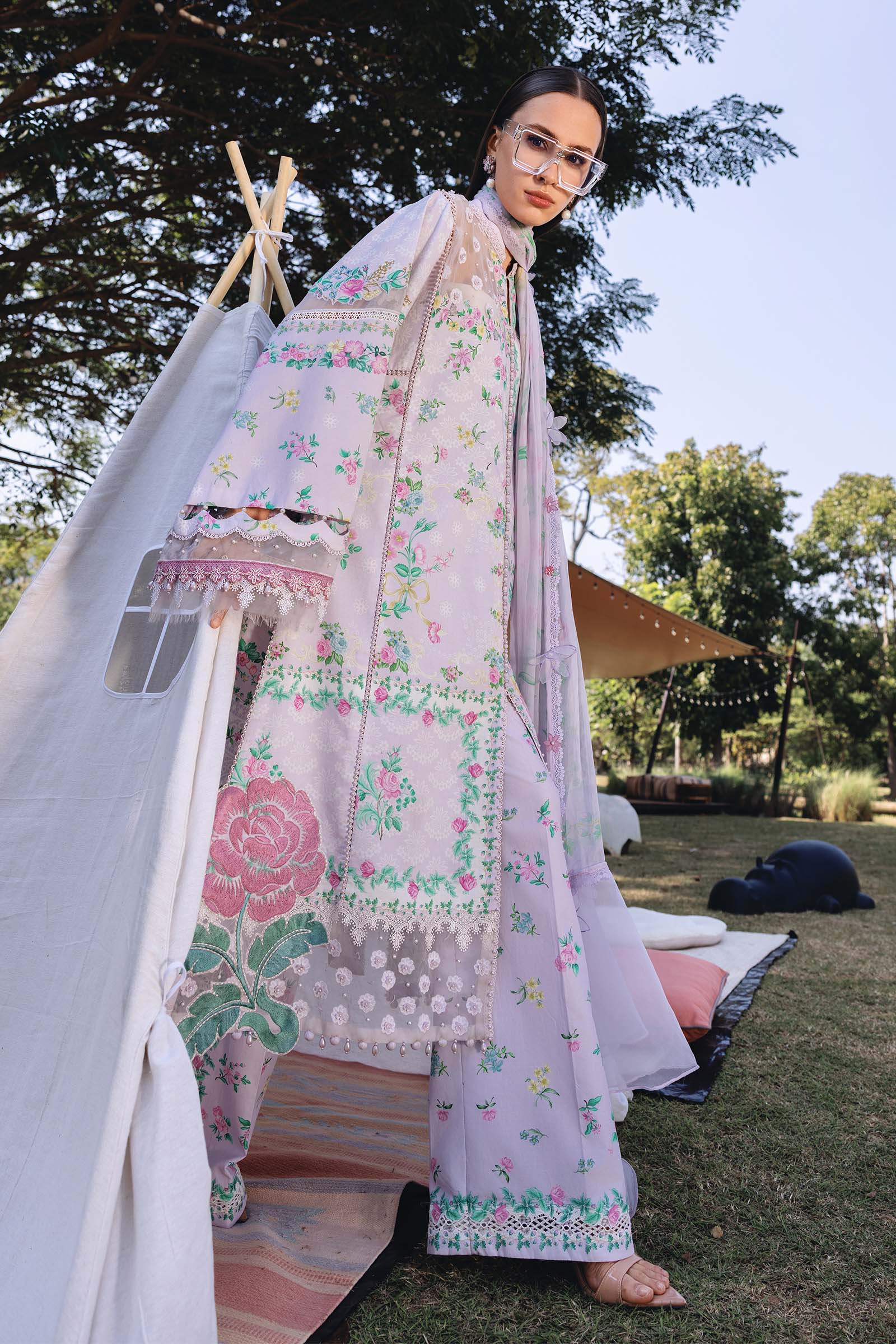 MPT-2904-A 3 Piece Unstitched Embroidered Lawn Suit - M.Prints Spring Summer 2026