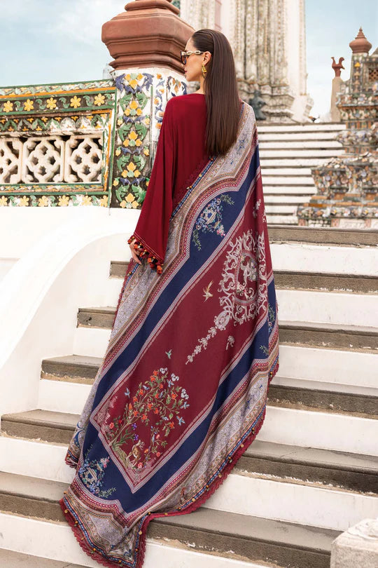 MPT-2805-A 3 Piece Unstitched Embroidered Twill Linen Suit -  Maria B