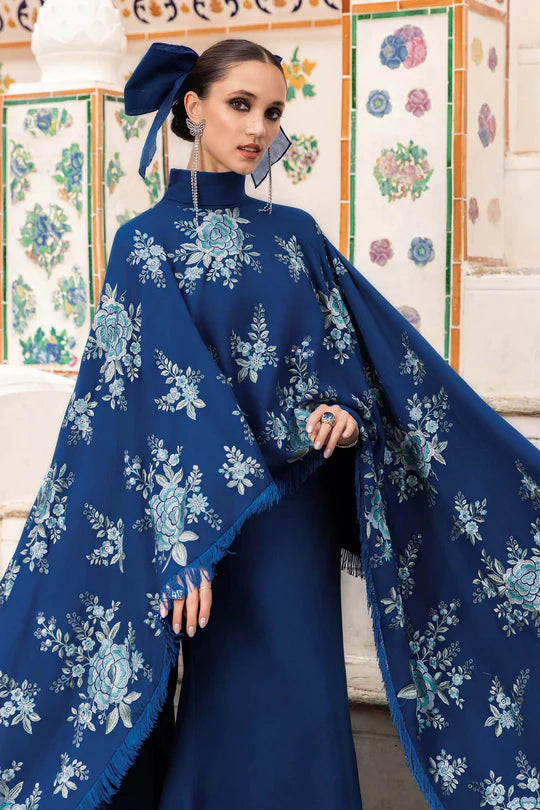 MPT-2808-B 3 Piece Unstitched Embroidered Twill Linen Suit -  Maria B