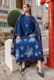 MPT-2808-B 3 Piece Unstitched Embroidered Twill Linen Suit -  Maria B