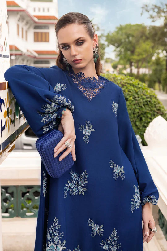 MPT-2808-B 3 Piece Unstitched Embroidered Twill Linen Suit -  Maria B