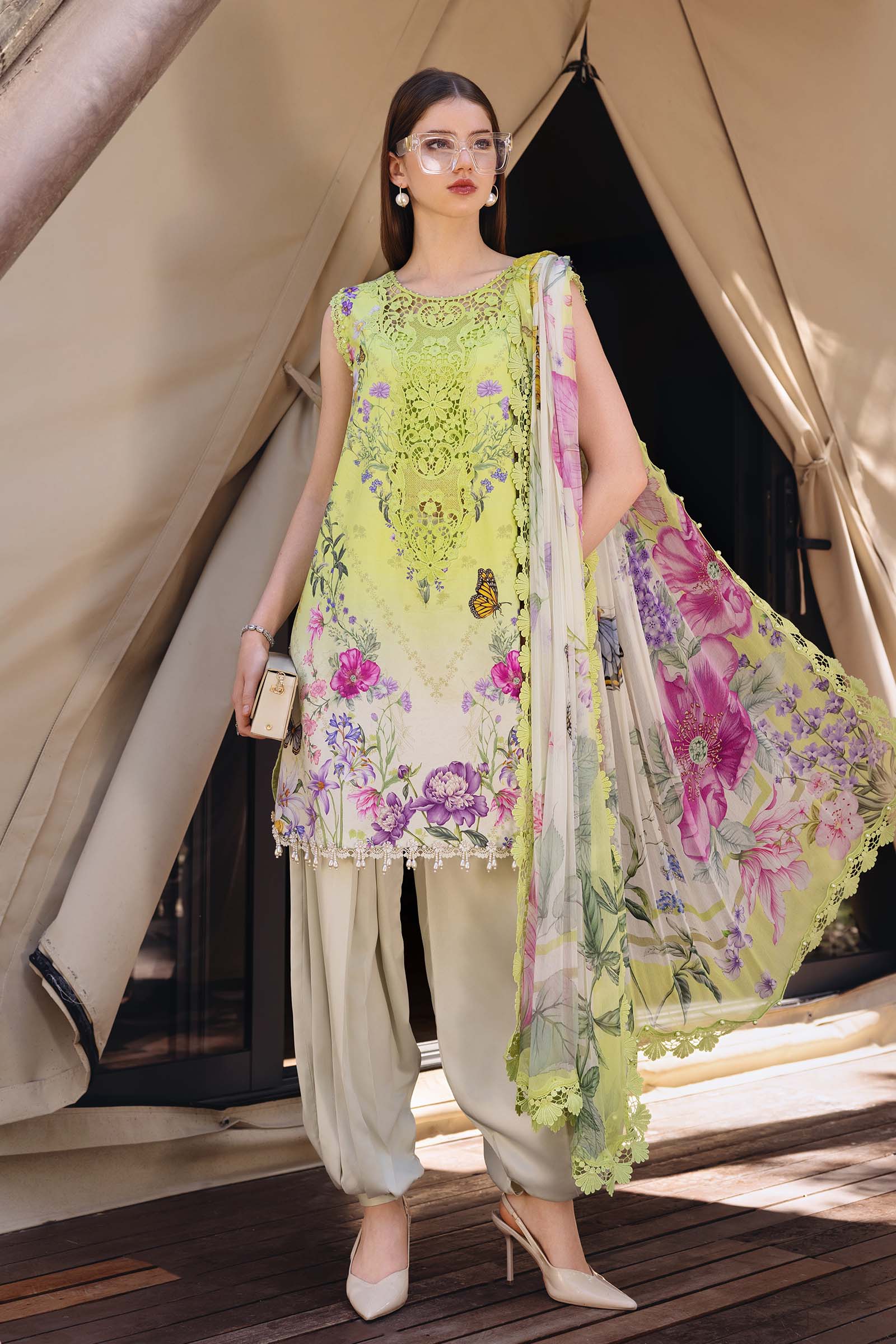 MPT-2909-A 3 Piece Unstitched Embroidered Lawn Suit - M.Prints Spring Summer 2026