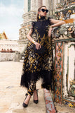 MPT-2809-B 3 Piece Unstitched Embroidered Twill Linen Suit -  Maria B