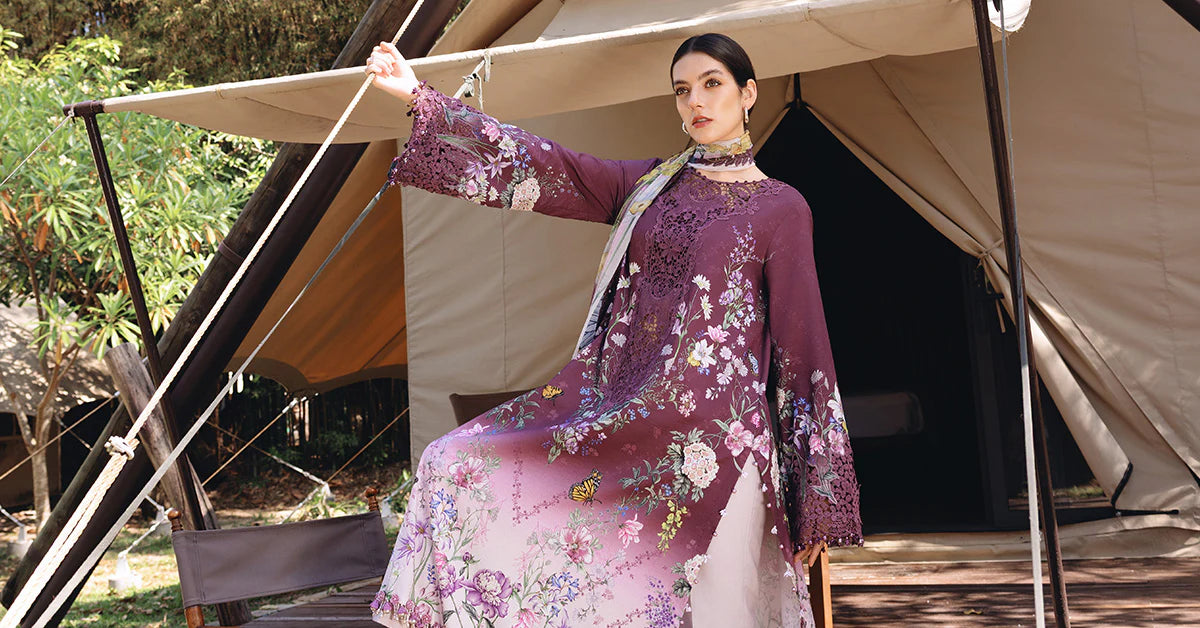 MPT-2909-B 3 Piece Unstitched Embroidered Lawn Suit - M.Prints Spring Summer 2026