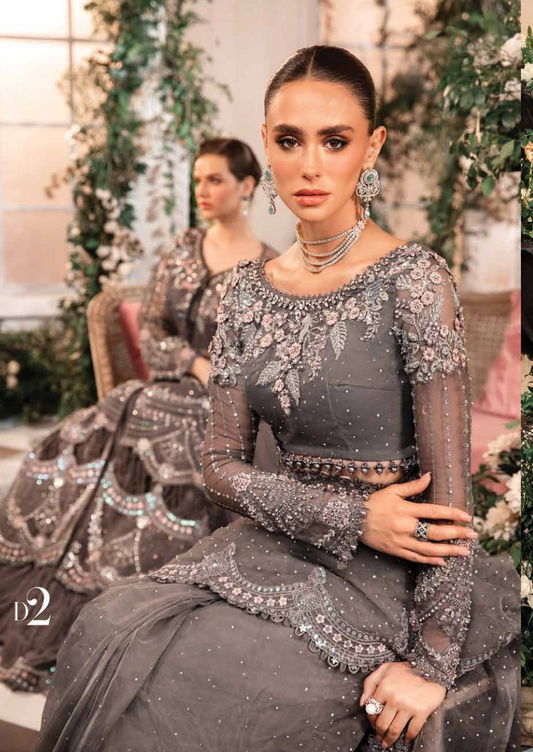 3 Piece Unstitched Embroidered Organza Suit | BD-2902