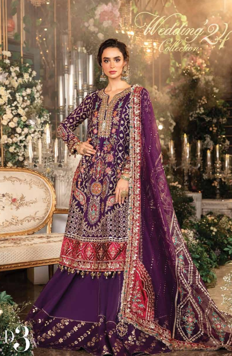 3 Piece Unstitched Embroidered Raw Silk Suit | BD-2903