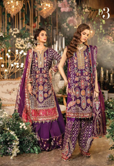 3 Piece Unstitched Embroidered Raw Silk Suit | BD-2903