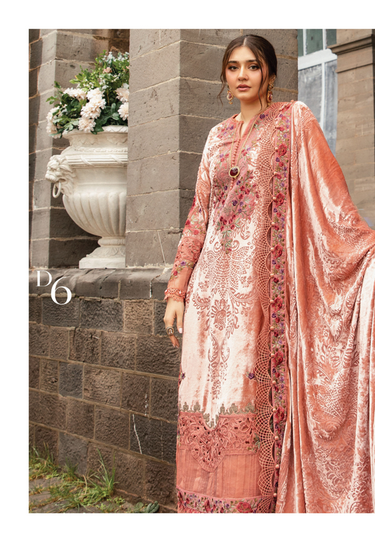 3 Piece Unstitched Embroidered Palachi Suit | DL-1206