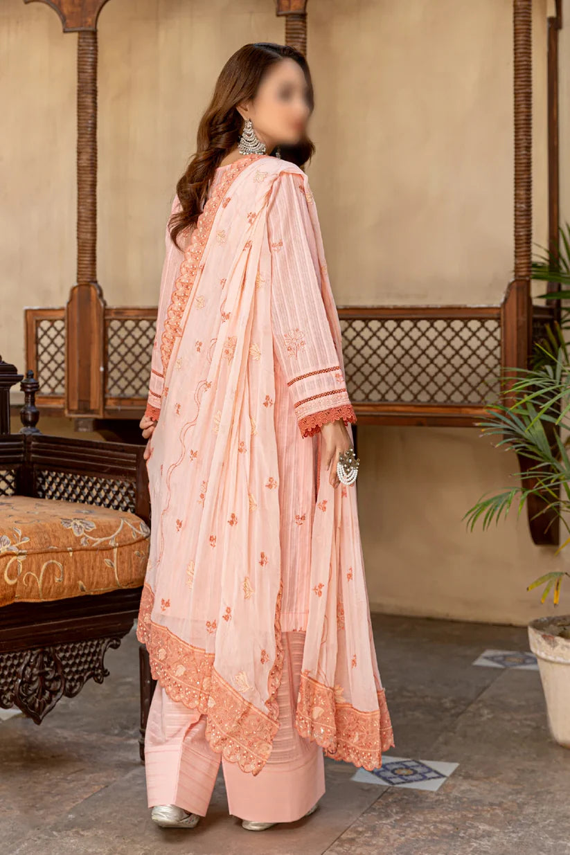3 Piece - Embroidered Lawn - Farasha 101 - Fantak