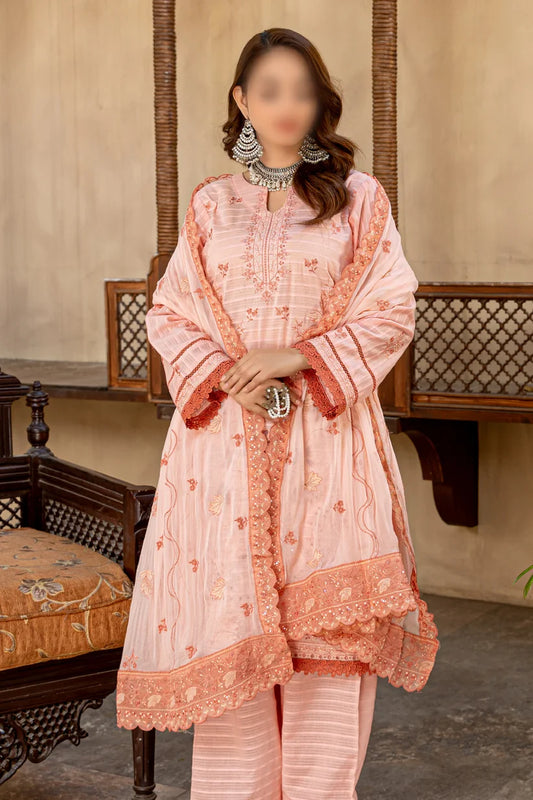 3 Piece - Embroidered Lawn - Farasha 101 - Fantak