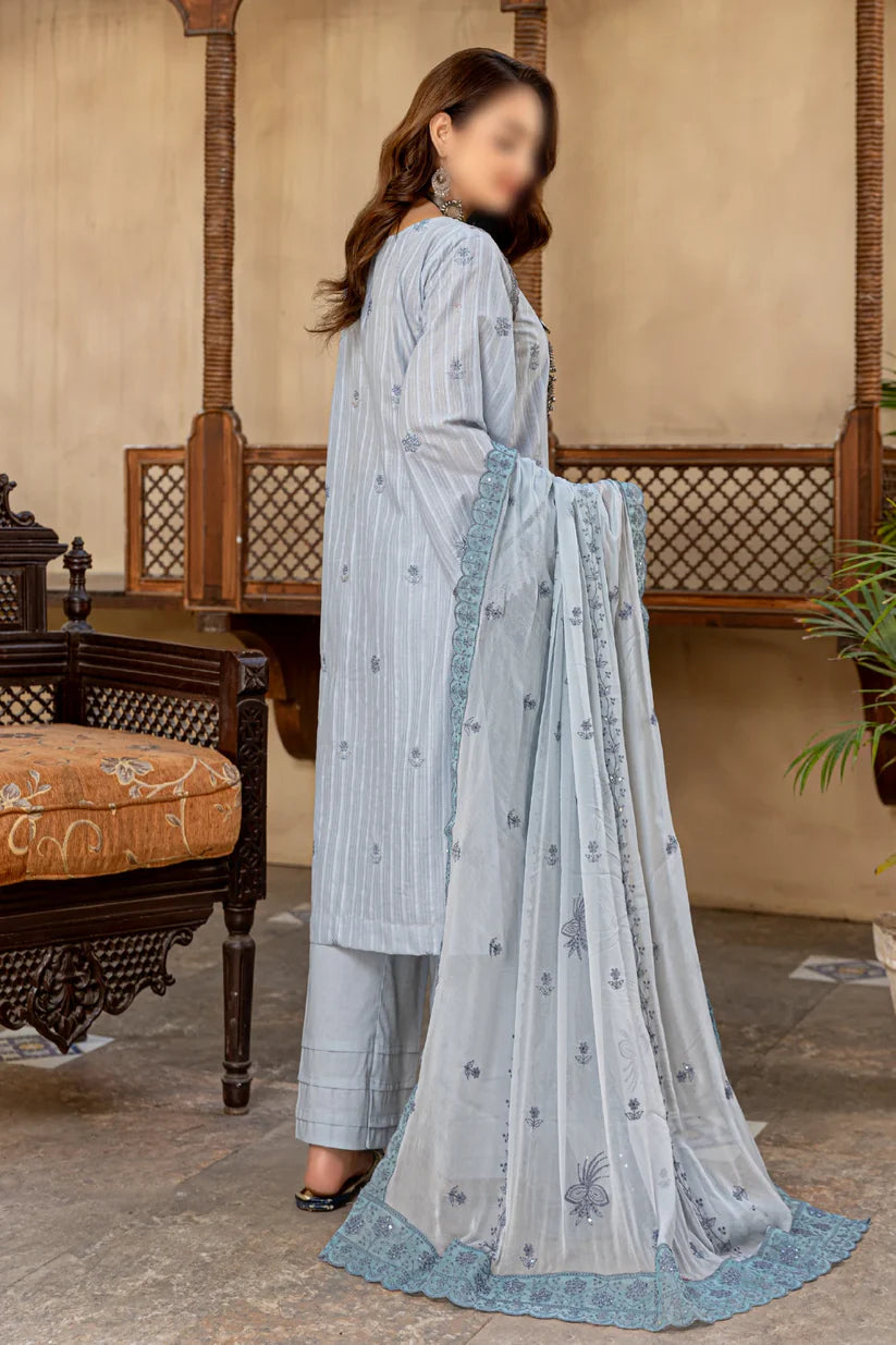 3 Piece - Embroidered Lawn - Farasha 103 - FANTAK