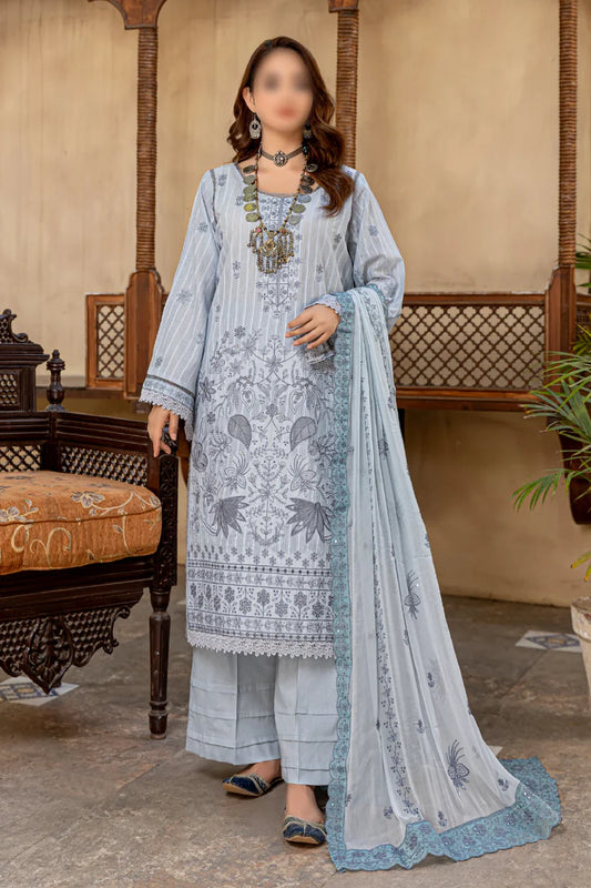3 Piece - Embroidered Lawn - Farasha 103 - FANTAK