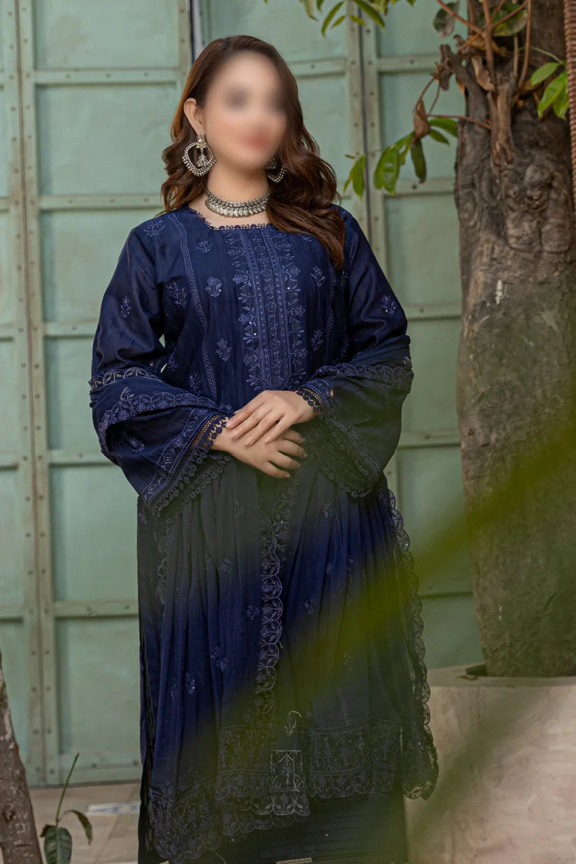 3 Piece - Embroidered Lawn - Farasha 104 - Fantak