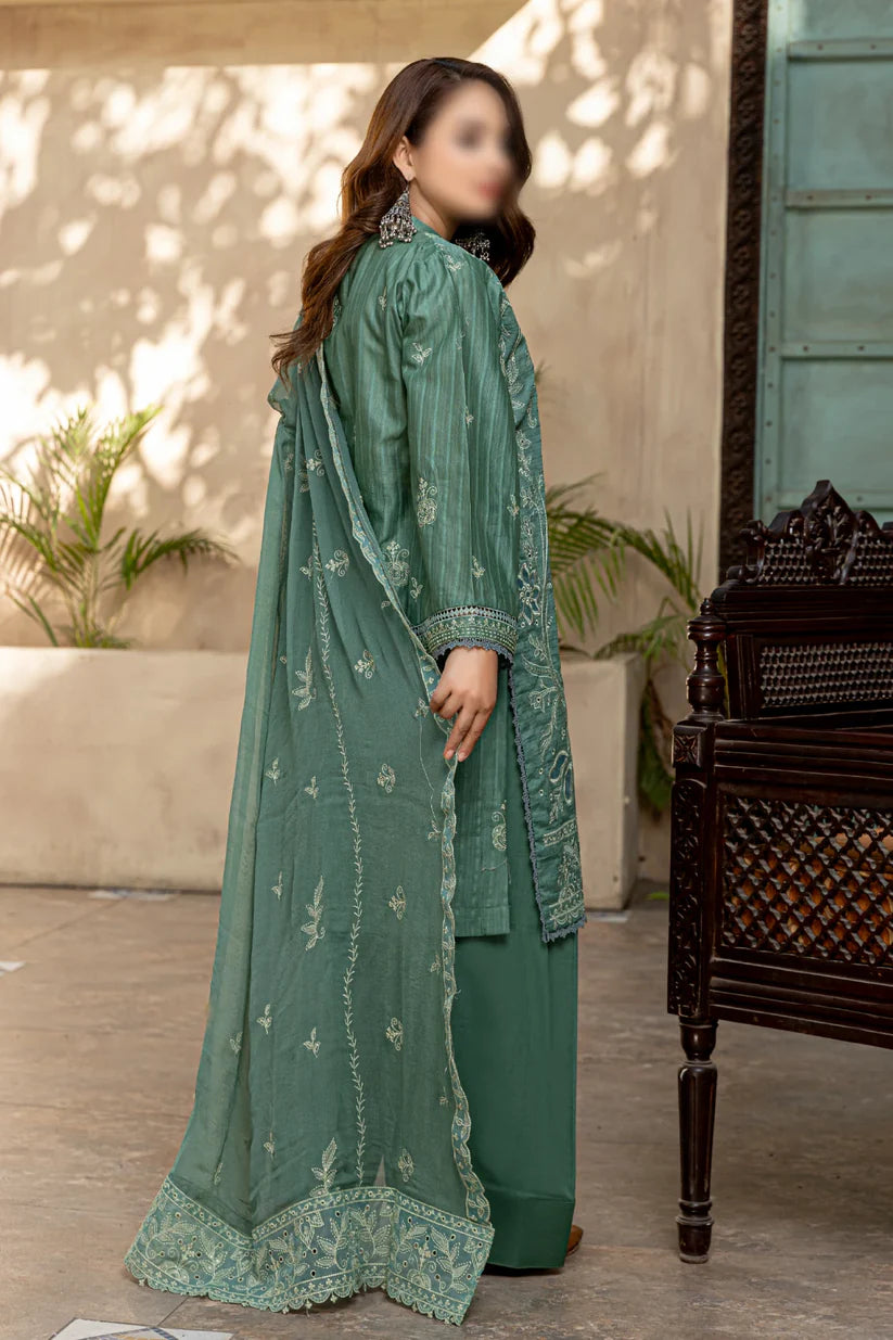 3 Piece - Embroidered Lawn - Farasha 105 - Fantak