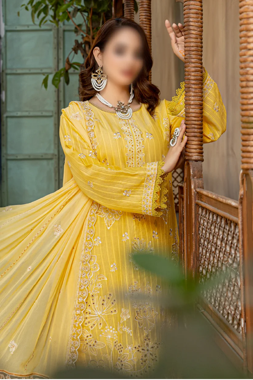 3 Piece - Embroidered Lawn - Farasha 106 - Fantak