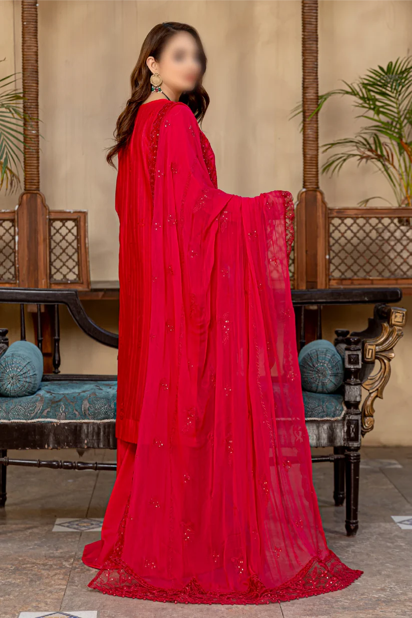 3 Piece - Embroidered Lawn - Farasha 108 - Fantak
