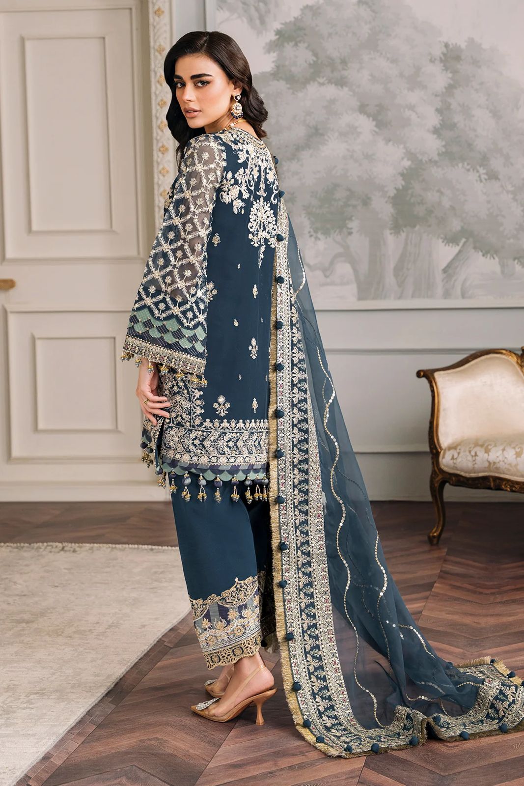 EMBROIDERED CHIFFON CH12-01 UNSTITCHED | Chantelle Barouque