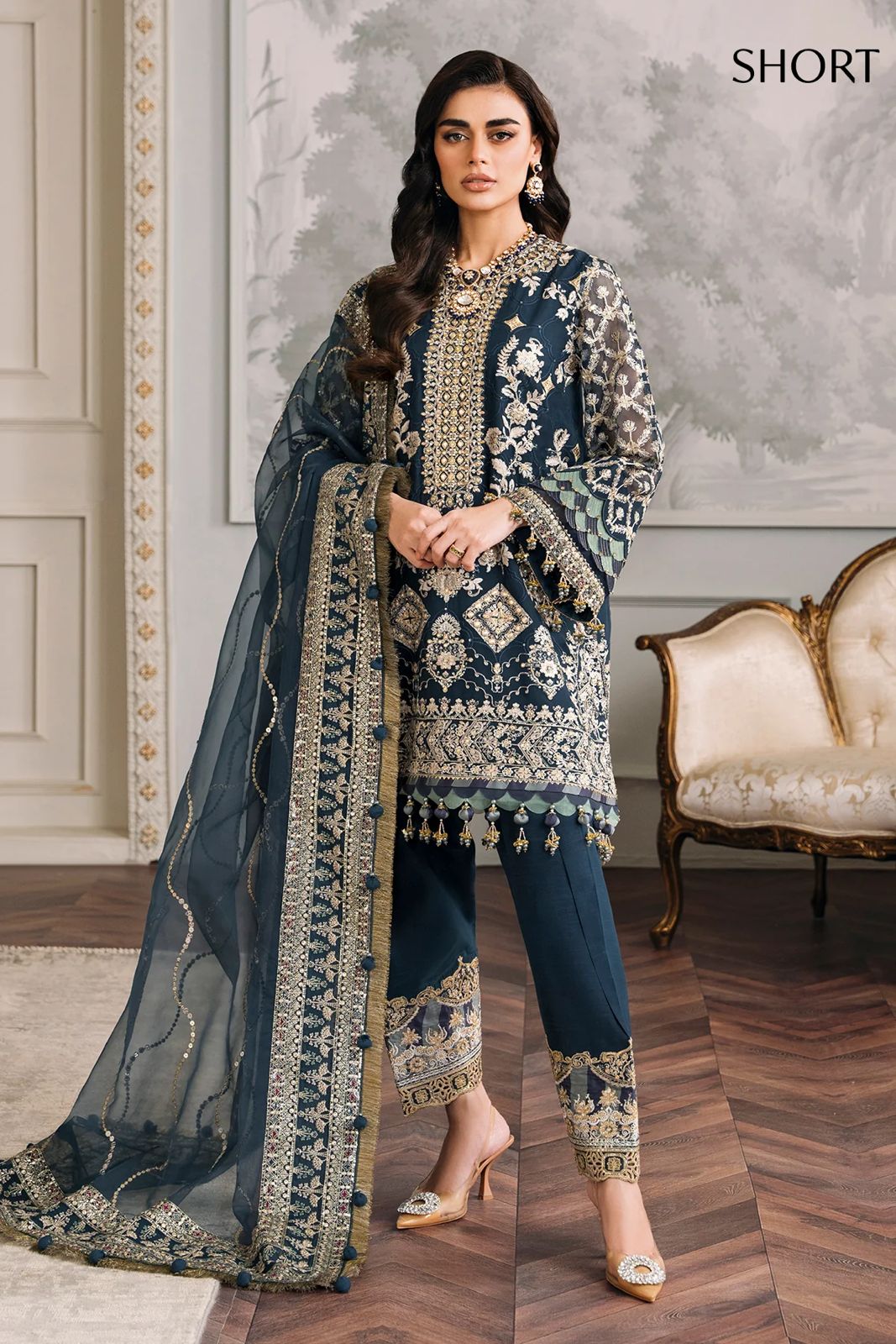 EMBROIDERED CHIFFON CH12-01 UNSTITCHED | Chantelle Barouque