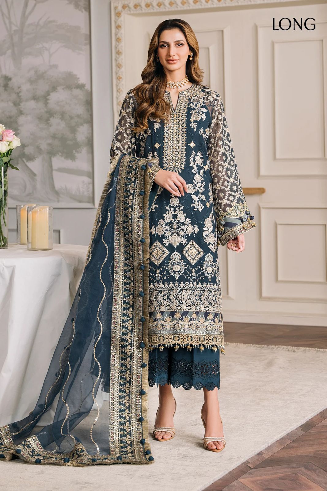 EMBROIDERED CHIFFON CH12-01 UNSTITCHED | Chantelle Barouque