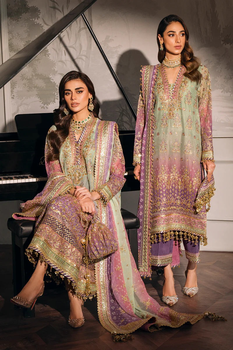 EMBROIDERED CHIFFON CH12-08 UNSTITCHED | Chantelle Barouque